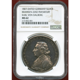 【SOLD】ドイツ フランクフルト 1807年 銀メダル 都市景観 カール・ダールベルク MS62