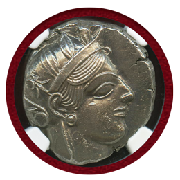 【SOLD】古代ギリシャ アッティカ アテネ 440-404BC 4ドラクマ 銀貨 フクロウ MS