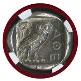 【SOLD】古代ギリシャ アッティカ アテネ 440-404BC 4ドラクマ 銀貨 フクロウ MS