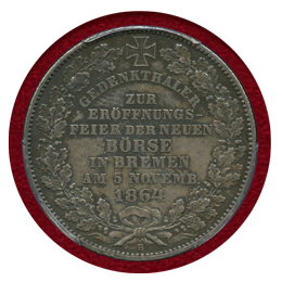 ドイツ ブレーメン 1864B ターラー 銀貨 新証券取引所 PCGS MS62