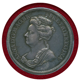 イギリス ND(1702年) 即位記念銀メダル アン女王 PCGS MS63