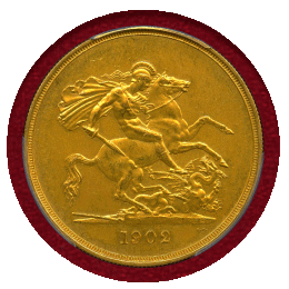 イギリス 1902年 5ポンド 金貨 エドワード7世 PCGS PR62Matte