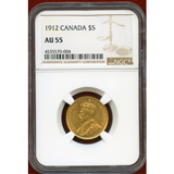 カナダ 1912年 5ドル金貨 ジョージ5世 NGC AU55