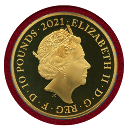 イギリス 2021年 £10(5oz) 金貨 エリザベス2世生誕95周年 NGC PF69UC FR