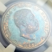 アメリカ ハワイ 1883年 1/4ドル 銀貨 カラカウア1世 NGC MS63