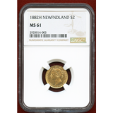 カナダ ニューファンドランド 1882年 2ドル金貨 ヴィクトリア女王 NGC MS61
