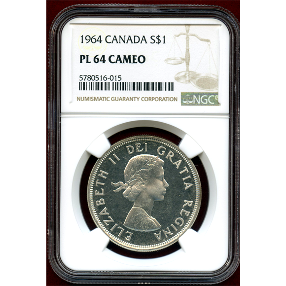 JCC | ジャパンコインキャビネット / カナダ 1964年 1ドル銀貨