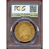 フランス 1866A 100フラン 金貨 ナポレオン3世有冠 PCGS AU58