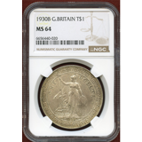 イギリス 1930B トレードダラー銀貨 NGC MS64