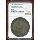 ドイツ アウクスブルク 1632年 ターラー 銀貨 グスタフ2世アドルフ NGC AU55
