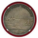 ドイツ 1843年 2ターラー 銀貨 フランクフルト都市景観 NGC AU58