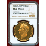 イギリス 1826年 5ポンド 金貨 ジョージ4世 NGC PF62CAMEO