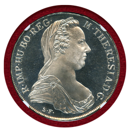 オーストリア (1780) ターラー 銀貨 マリアテレジア リストライク NGC PF68CAMEO