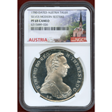 オーストリア (1780) ターラー 銀貨 マリアテレジア リストライク NGC PF68CAMEO