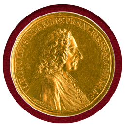 オーストリア ザルツブルク 1727-44年 24ダカット金メダル 都市景観 NGC AU55