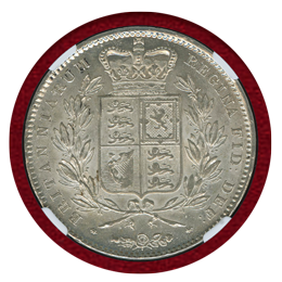 イギリス 1845年 クラウン 銀貨 ヴィクトリア ヤングヘッド NGC MS62