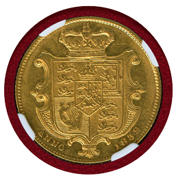 イギリス 1832年 ソブリン 金貨 ウィリアム4世 NGC MS62