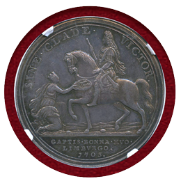 イギリス 1703年 アン女王 銀メダル マールバラ公爵 NGC MS61