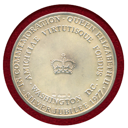  【SOLD】1977年 イギリス  エリザベス女王即位25周年記念 銀メダル