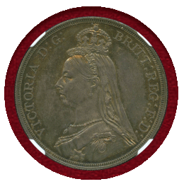 イギリス 1887年 クラウン 銀貨 ヴィクトリア ジュビリーヘッド NGC MS63