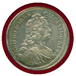 神聖ローマ帝国 オーストリア 1733年 ターラー 銀貨 カール6世 PCGS AU53