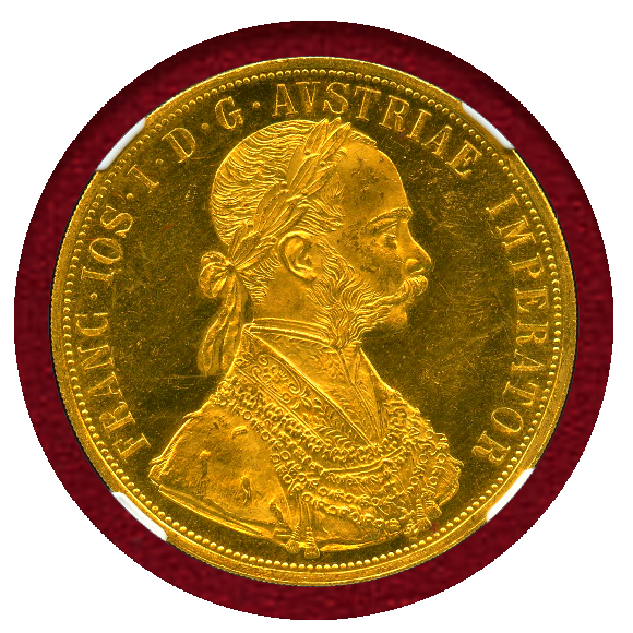 JCC | ジャパンコインキャビネット / 【SOLD】オーストリア 1914年 4ダカット 金貨 フランツヨーゼフ1世 オリジナル MS63