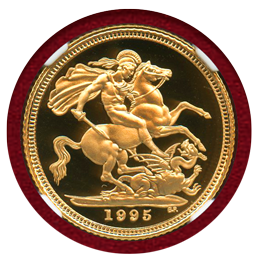 イギリス 1995年 1/2ソブリン 金貨 エリザベス2世 NGC PF69UC