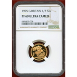 イギリス 1995年 1/2ソブリン 金貨 エリザベス2世 NGC PF69UC
