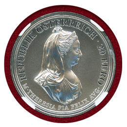 【SOLD】オーストリア 2018年 20ユーロ銀貨 マリア・テレジア生誕 300周年 PF70