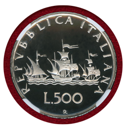 イタリア 1994R 500リレ 銀貨 コロンブスの船 NGC PF69UC