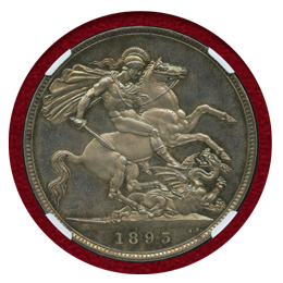 【SOLD】イギリス 1893LVI クラウン プルーフ銀貨 ヴィクトリア女王 PF64+CAM