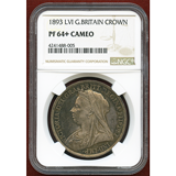 【SOLD】イギリス 1893LVI クラウン プルーフ銀貨 ヴィクトリア女王 PF64+CAM