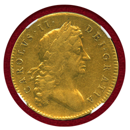 イギリス 1684年 5ギニー 金貨 チャールズ2世 NGC VF35
