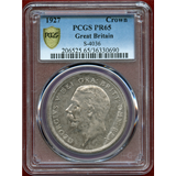 イギリス 1927年 クラウン 銀貨 ジョージ5世 PCGS PR65