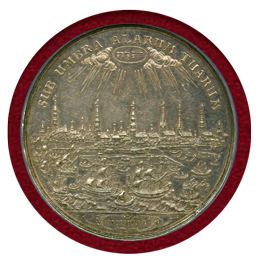 【SOLD】ドイツ ハンブルク 1667年 ポルトガレッサー 銀メダル 都市景観 NGC MS61