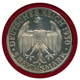 ドイツ ワイマール共和国 1930A 5マルク 銀貨 ツェッペリン PCGS PR65CAM
