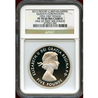 イギリス 2013 5ポンド 銀貨 ピエフォー エリザベス2世戴冠60年記念 NGC PF70UC