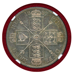 イギリス 1887年 4シリング銀貨 ヴィクトリア ジュビリーヘッド NGC MS60