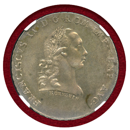 【SOLD】 ドイツ 1793年 ターラー銀貨 レーゲンスブルク都市景観 フランツ2世 MS62