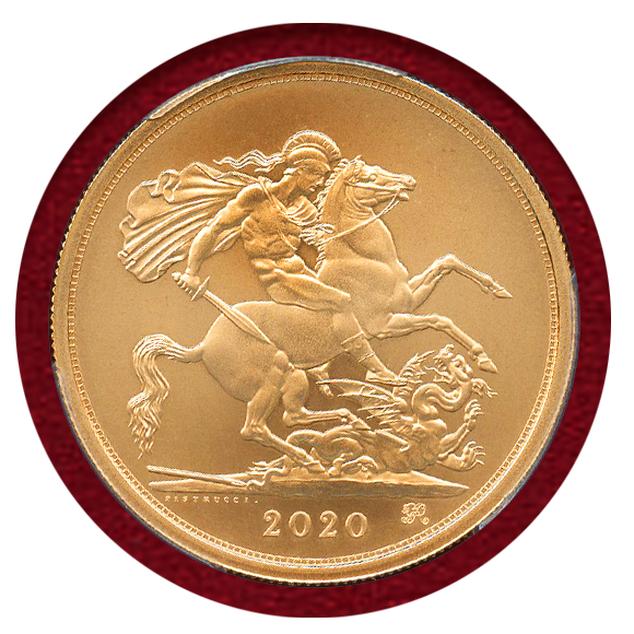 2020年イギリス ジョージ3世没後200周年記念  NGC MS70MATTE 2020 エリザベス2世 ジョージ3世没後200周年記念 5ポンド金貨