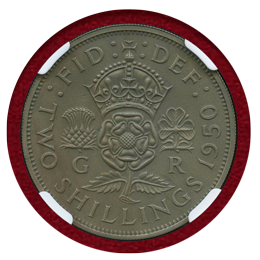 イギリス 1950年 フローリン 銅ニッケル貨 マットプルーフ ジョージ6世 PF64MATTE