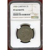 イギリス 1950年 フローリン 銅ニッケル貨 マットプルーフ ジョージ6世 PF64MATTE