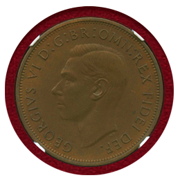 イギリス 1950年 ペニー 銅貨 マットプルーフ ジョージ6世 PF64BN MATTE