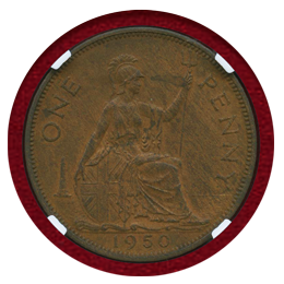 イギリス 1950年 ペニー 銅貨 マットプルーフ ジョージ6世 PF64BN MATTE