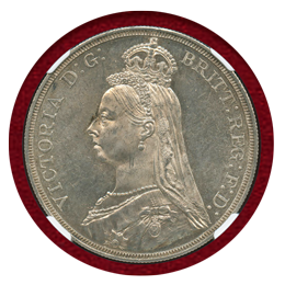 イギリス 1887年 クラウン 銀貨 ヴィクトリア ジュビリーヘッド NGC MS62