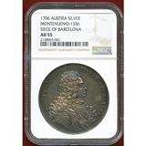 【SOLD】オーストリア 1706年 バルセロナ包囲戦勝記念 銀メダル NGC AU55