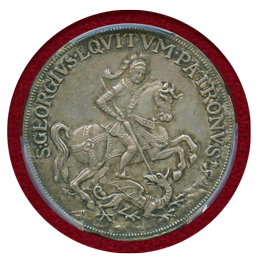 【SOLD】ハンガリー ND 銀メダル 竜退治とキリスト一行 PCGS AU55