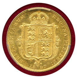 イギリス 1887年 1/2ソブリン 金貨 ヴィクトリア女王 ジュビリーヘッド MS65