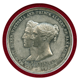 イギリス 1840年 王女誕生記念 ホワイトメタルメダル NGC MS60