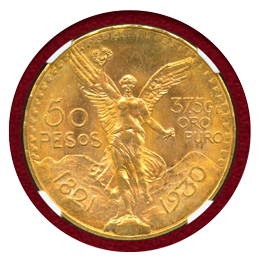 メキシコ 1930年 50ペソ 金貨 勝利の女神 NGC MS64